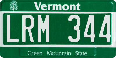 VT license plate LRM344