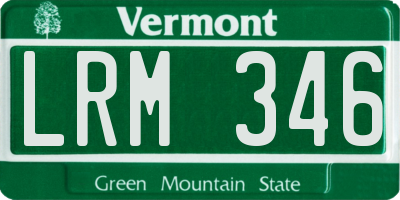 VT license plate LRM346