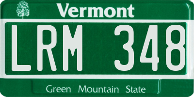 VT license plate LRM348