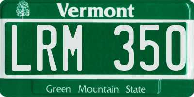 VT license plate LRM350