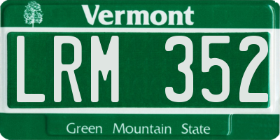 VT license plate LRM352