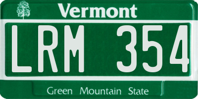 VT license plate LRM354