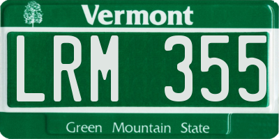 VT license plate LRM355