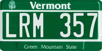 VT license plate LRM357