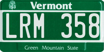 VT license plate LRM358