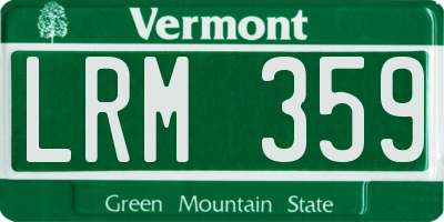 VT license plate LRM359