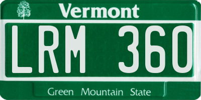 VT license plate LRM360
