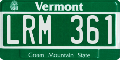 VT license plate LRM361