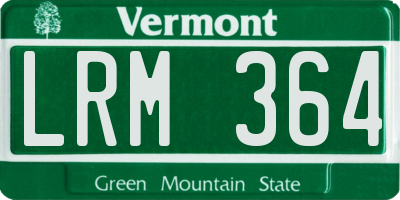 VT license plate LRM364
