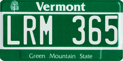 VT license plate LRM365