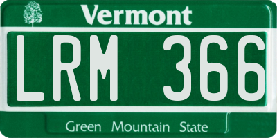 VT license plate LRM366