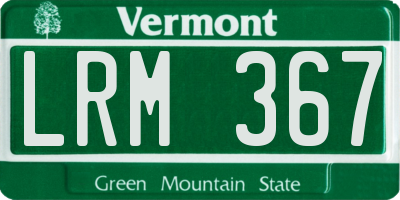 VT license plate LRM367