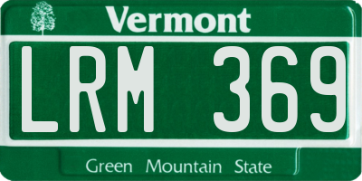 VT license plate LRM369