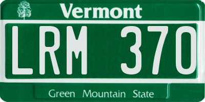 VT license plate LRM370