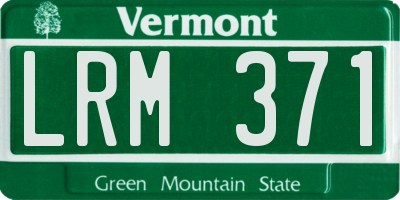VT license plate LRM371