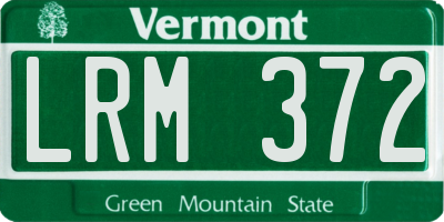 VT license plate LRM372