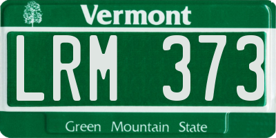 VT license plate LRM373