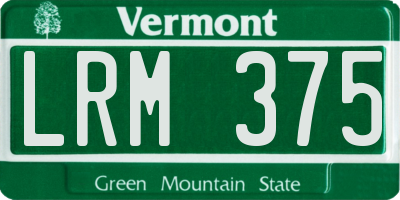 VT license plate LRM375