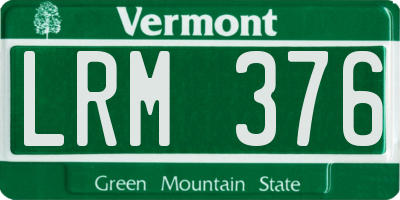 VT license plate LRM376