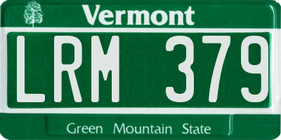 VT license plate LRM379