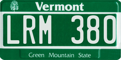 VT license plate LRM380