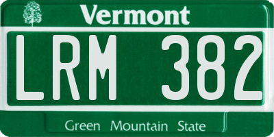 VT license plate LRM382