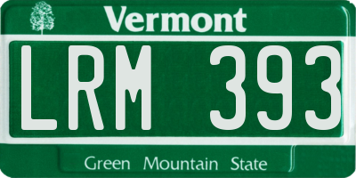 VT license plate LRM393