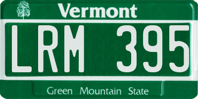 VT license plate LRM395
