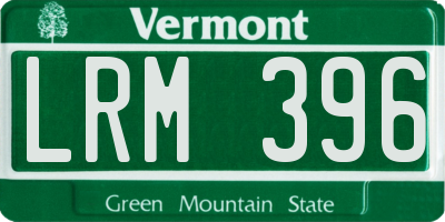 VT license plate LRM396