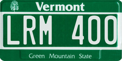 VT license plate LRM400