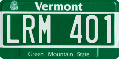 VT license plate LRM401