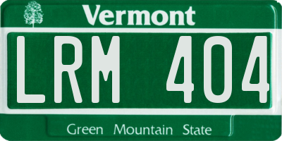 VT license plate LRM404