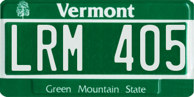 VT license plate LRM405