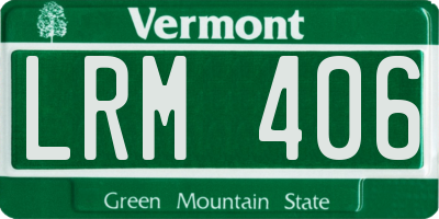 VT license plate LRM406