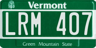 VT license plate LRM407