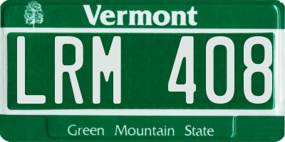 VT license plate LRM408