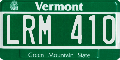 VT license plate LRM410