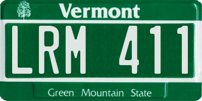 VT license plate LRM411