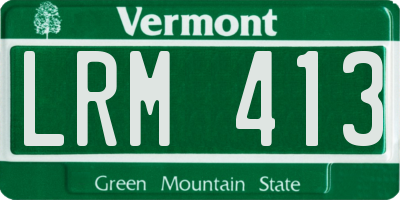 VT license plate LRM413