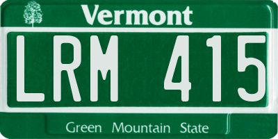 VT license plate LRM415