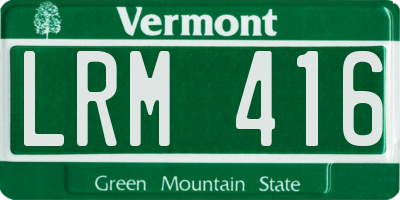 VT license plate LRM416