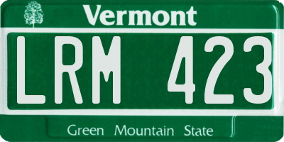 VT license plate LRM423