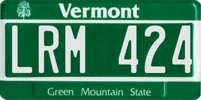 VT license plate LRM424