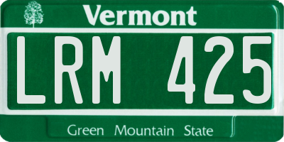 VT license plate LRM425