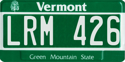 VT license plate LRM426