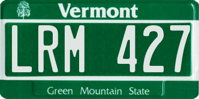 VT license plate LRM427
