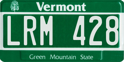 VT license plate LRM428