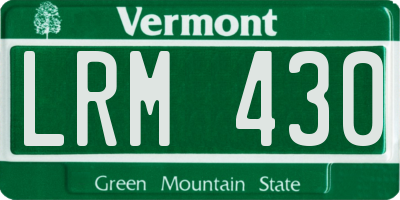 VT license plate LRM430
