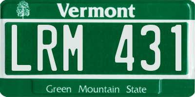 VT license plate LRM431