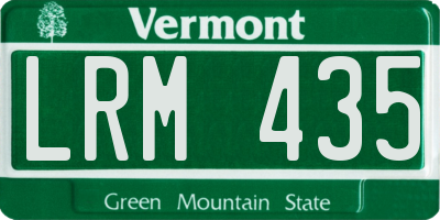 VT license plate LRM435